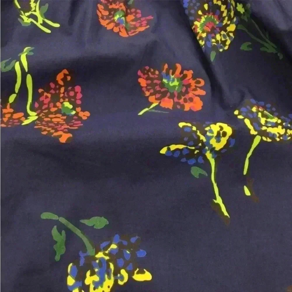 Ulla Johnson Joelle Poplin Puff Sleeve Midnight Blue Floral Top Blouse Size 0 XS - Picture 7 of 9